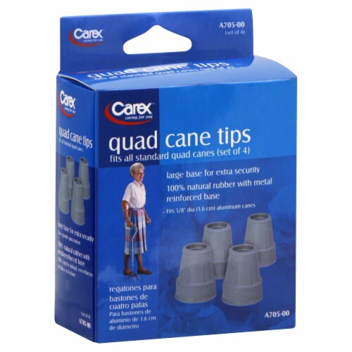Carex Gray Cane Tips (Fits 5/8" Canes) Set of 4 Perspective: front