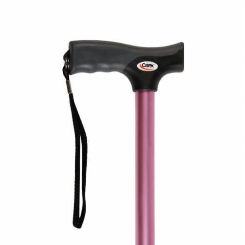 Carex® Soft Grip Derby Cane - Soft Pink Perspective: front