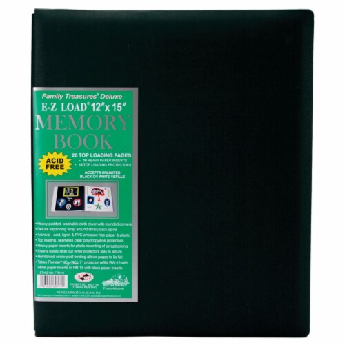 Pioneer Family Treasures Fabric Post Bound Album 12 X15 -Hunter Green Perspective: front