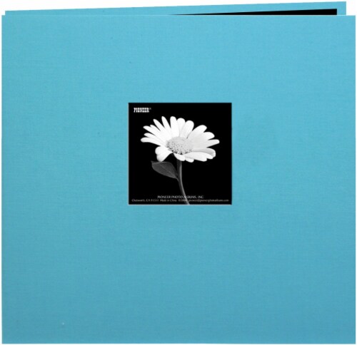 Pioneer Book Cloth Cover Post Bound Album 12 X12 -Turquoise Blue Perspective: front