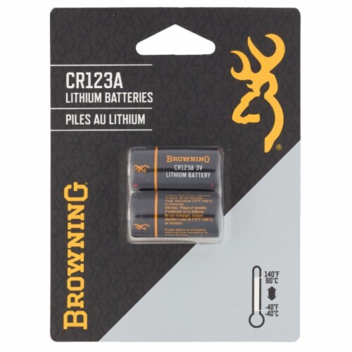 Browning 3742000 Browning CR123A Lithium Batteries 2 Pack Perspective: front
