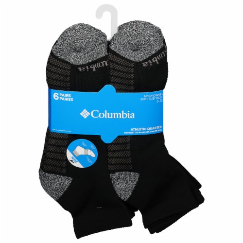 Columbia Men's Large Quarter Socks - Black Perspective: front