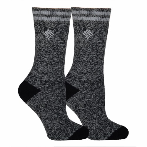 Columbia Women's Top Stripes Marled Midweight Thermal Crew Socks - Black Perspective: front