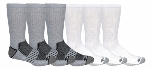 Columbia Men's Large Crew Socks - Grey/White Perspective: front