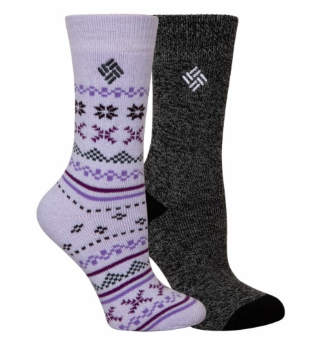 Columbia Women's Fair Isle Midweight Thermal Crew Socks - Mist Perspective: front