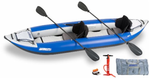 Sea Eagle 380XK_PC Inflatable Explorer Pro Carbon Kayak Package for 2 Persons Perspective: front