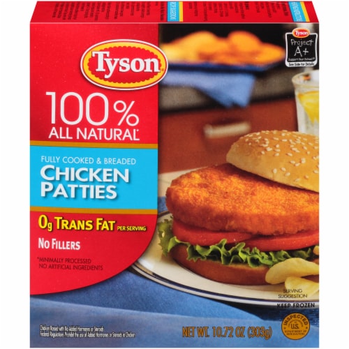 Tyson 100 All Natural Chicken Patties, 10.72 oz Kroger