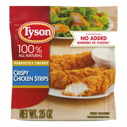 Tyson® Fully Cooked Crispy Chicken Strips Perspective: front