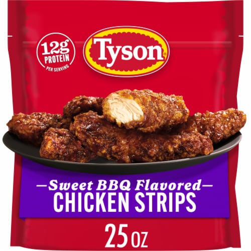 Tyson Frozen Sweet BBQ Flavored Chicken Strips Perspective: front