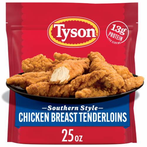 Tyson Frozen Southern Style Chicken Breast Tenderloins Perspective: front