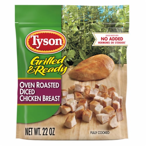 Tyson® Grilled & Ready® Fully Cooked Oven Roasted Diced Chicken Breast Perspective: front
