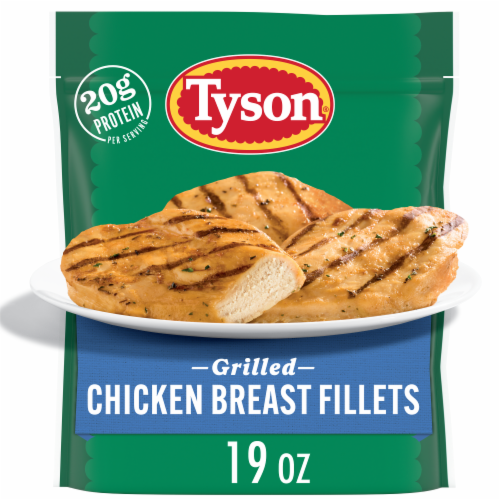 Tyson Frozen Grilled Chicken Breast Fillets Perspective: front