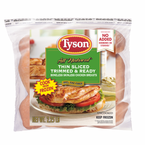 Tyson® Thin Sliced Boneless Skinless Chicken Breasts Perspective: front