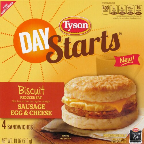 Tyson Sausage Egg Cheese Biscuits Perspective: front