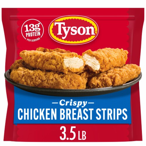 Tyson Frozen Crispy Chicken Breast Strips Perspective: front