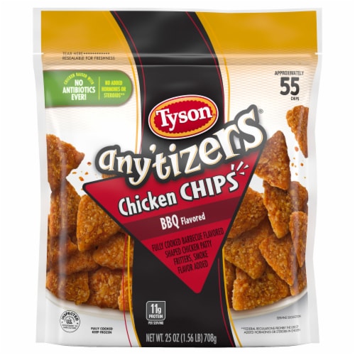 Tyson® Any'tizers® All Natural BBQ Flavored Chicken Chips Perspective: front
