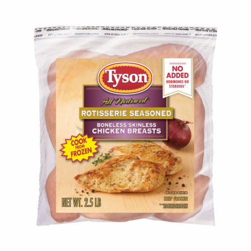 Tyson® Rotisserie Seasoned Boneless Skinless Chicken Breasts Perspective: front