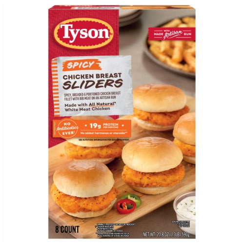 Tyson Spicy Chicken Breast Sliders Perspective: front