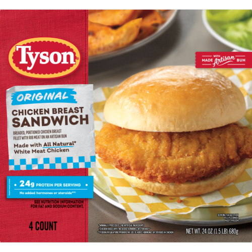Tyson Original Chicken Breast Sandwich Perspective: front