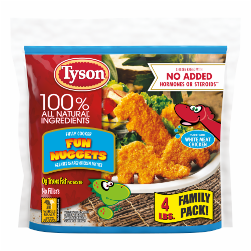Tyson® Fully Cooked Fun Dinosaur Shaped Chicken Patties Perspective: front