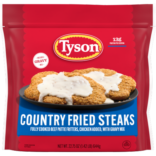 Tyson® Country Fried Steaks With Gravy Mix Perspective: front