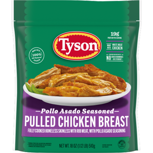 Tyson® Frozen Pollo Asado Seasoned Pulled Chicken Breast Perspective: front