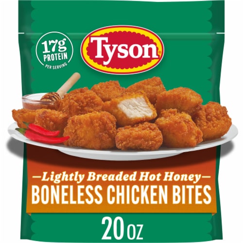 Tyson Frozen Lightly Breaded Hot Honey Boneless Chicken Bites Perspective: front