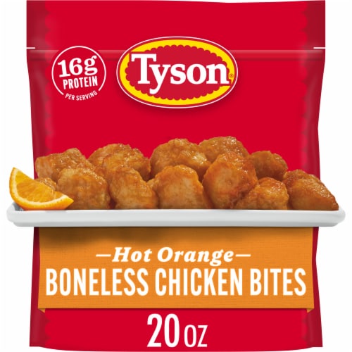 Tyson Frozen Hot Orange Boneless Chicken Bites Perspective: front