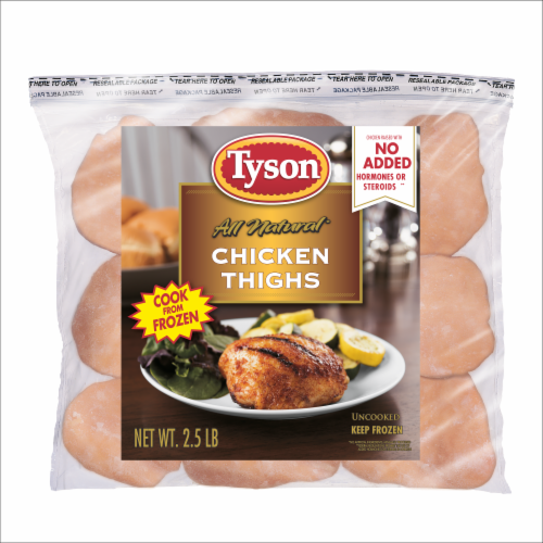 Tyson Frozen Chicken Thighs Perspective: front