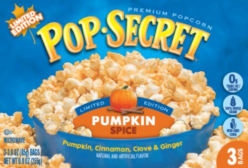 Pop Secret Pumpkin Spice Microwave Popcorn Perspective: front