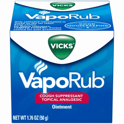 Vicks VapoRub Cough Suppressant Topical Analgesic Ointment Perspective: front