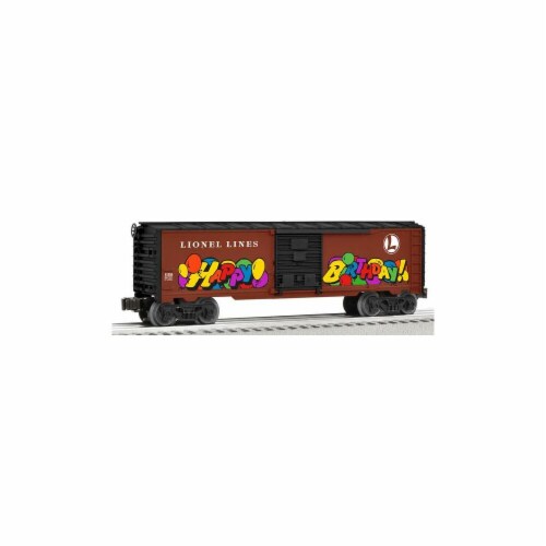 Lionel Personalized Message Birthday Box Car Perspective: front