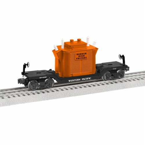 Lionel LNL82087 Western Pacific Depressed Flatcar with Generator Perspective: front