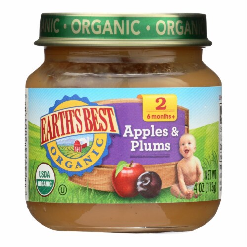 Earth's Best Organic Apples & Plums Stage 2 Baby Food Perspective: front