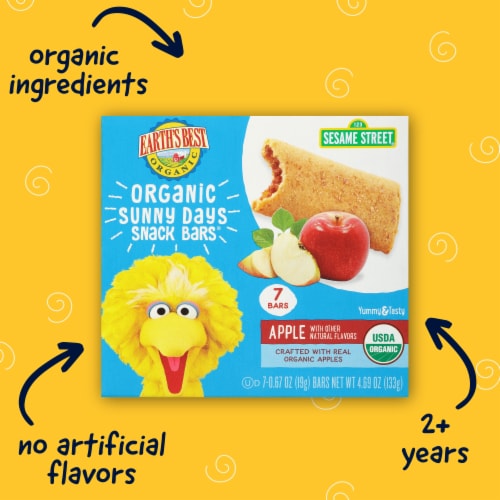 Earth's Best Organic Sunny Days Snack Bars, 2+ Years Up, Apple & Other Natural Flavors Perspective: front