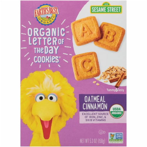 Earth's Best® Organic Oatmeal Letter of the Day Cinnamon Cookies® Perspective: front