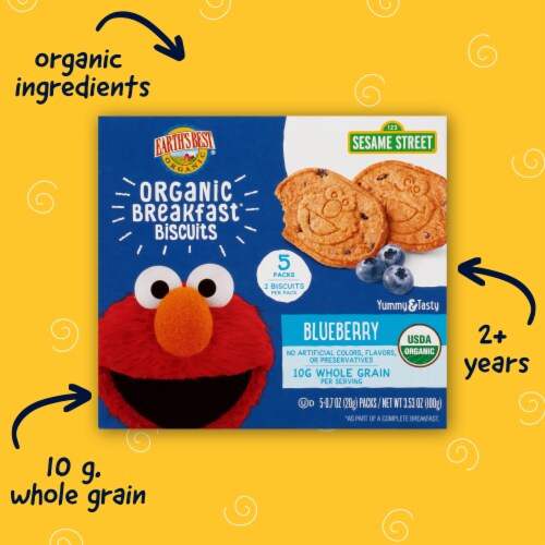 Earth's Best Organic Sesame Street Blueberry Breakfast Biscuits Perspective: front