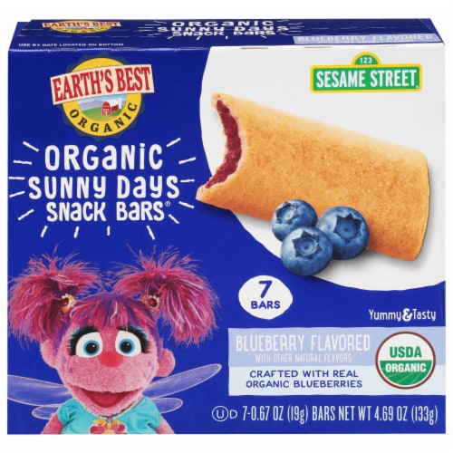 Earth's Best® Sesame Street® Sunny Days Blueberry Organic Baby Food Cereal Bars Perspective: front