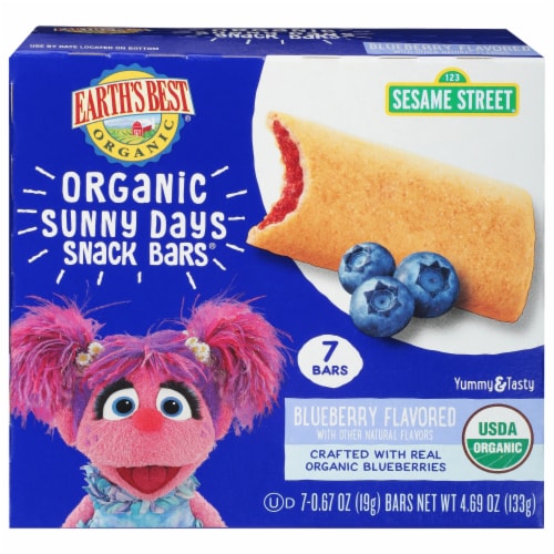 Earth's Best® Sesame Street® Sunny Days Blueberry Organic Baby Food Cereal Bars Perspective: front