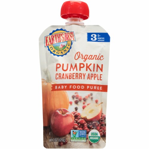Earth's Best Organic® Stage 3 Pumpkin Cranberry & Apple Baby Food Puree Perspective: front