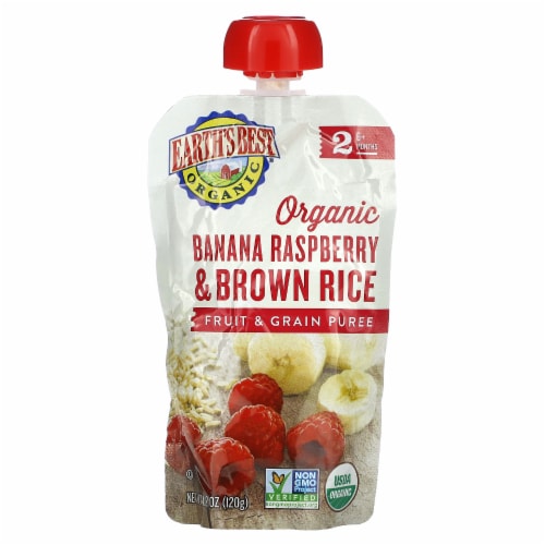 Earth's Best Fruit & Grain Banana Raspberry Brown Rice Perspective: front
