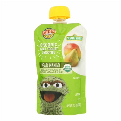 Earth's Best Sesame Street Yoghurt Smoothie Pear Mango Perspective: front