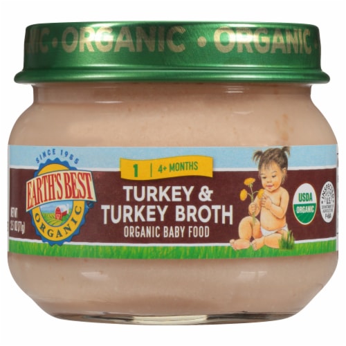 Earths Best Organic® Turkey & Turkey Broth Stage 1 Baby Food Perspective: front