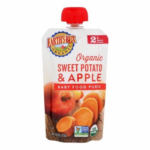 Earth's Best Organic® Sweet Potato Apple Baby Food Puree Pouch Perspective: front