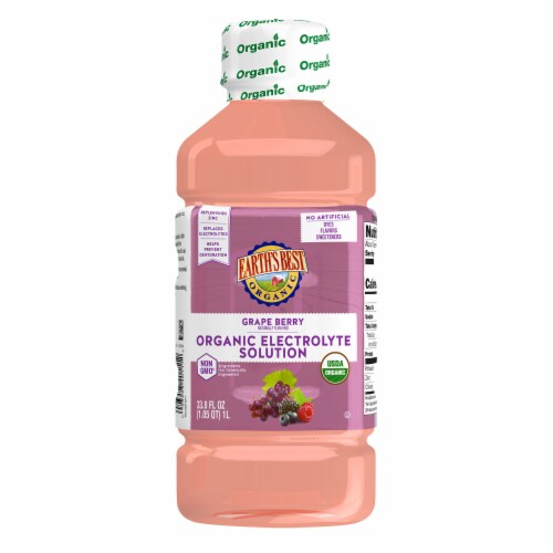 Earth's Best Organic Electrolyte Solution Concord Grape with Zinc Perspective: front