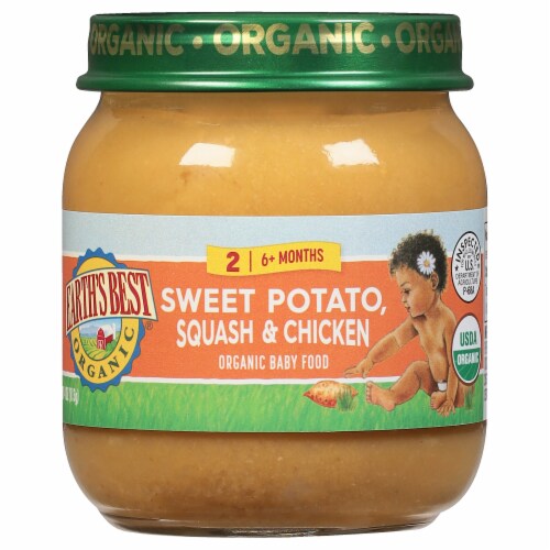 Earth's Best Organic Sweet Potato & Chicken Stage 2 Baby Food Perspective: front