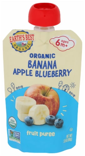 Earth's Best® Organic Banana Apple Blueberry Baby Food Pouch Perspective: front