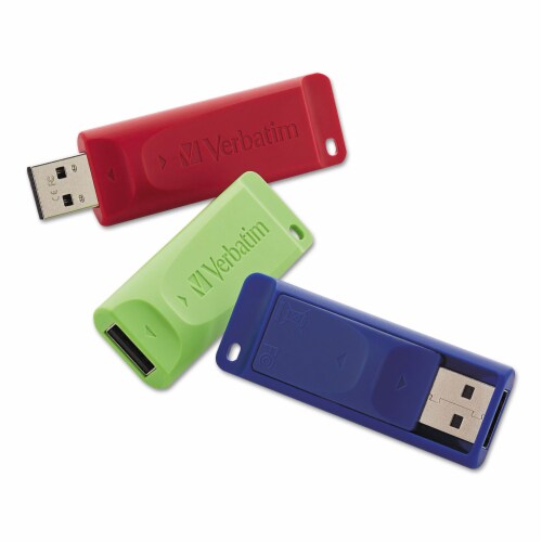 Store 'n' Go USB Flash Drive, 32 GB, Assorted Colors, 3/Pack