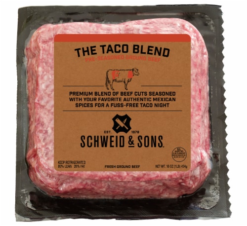 Schweid & Sons® Taco Blend 80/20 Ground Beef Perspective: front