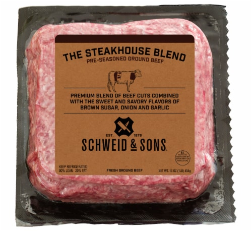 Schweid & Sons® Steakhouse Blend 80/20 Ground Beef Perspective: front